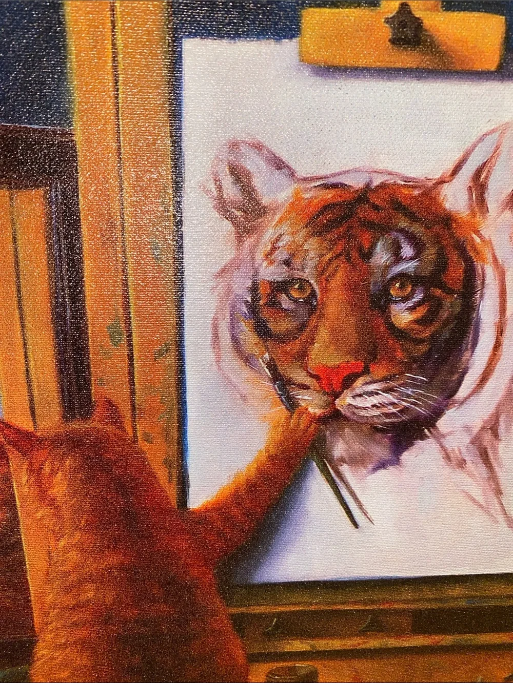 Orange Cat Painting Canvas Print by